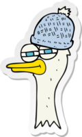 adesivo di un uccello cartone animato che indossa il cappello png