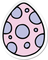 sticker of a quirky hand drawn cartoon easter egg png