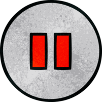 rétro grunge texture dessin animé de une pause bouton png