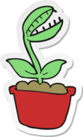 sticker of a cartoon venus fly trap png