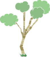 árbol escaso de dibujos animados de estilo de color plano png