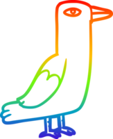 rainbow gradient line drawing of a Cartoon bird png