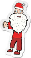 Aufkleber eines Cartoon-Mannes mit Weihnachtsmütze png