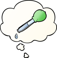 cartoon pipette with thought bubble in smooth gradient style png