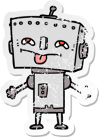 noodlijdende sticker van een tekenfilmrobot png