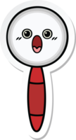 sticker of a cute cartoon magnifying glass png