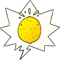 Karikatur Zitrone mit Rede Blase im glatt Gradient Stil png