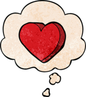 cartoon love heart with thought bubble in grunge texture style png