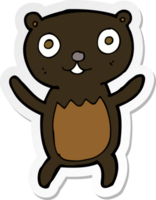 sticker of a cartoon black bear cub png