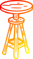 warm gradient line drawing of a adjustable artist stool png