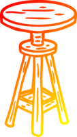 warm Gradient Linie Zeichnung von ein einstellbar Künstler Schemel png