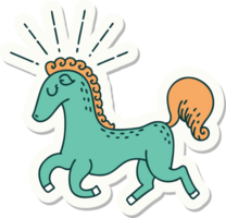 sticker of a tattoo style prancing stallion png