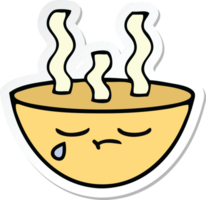 Aufkleber einer niedlichen Cartoon-Schüssel heißer Suppe png