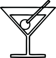 line drawing cartoon of a fancy cocktail png