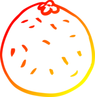 warm gradient line drawing of a cartoon citrus orange png