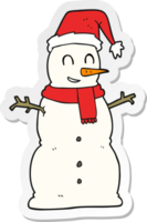 adesivo de um boneco de neve de desenho animado png