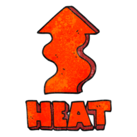 textured cartoon heat rising png