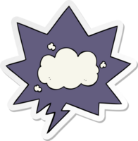 cartone animato nube con discorso bolla etichetta png