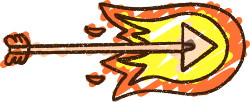 flammande pil krita ritning png