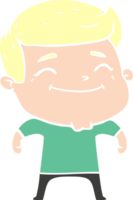 happy flat color style cartoon man png