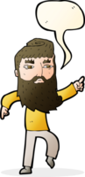 cartoon bearded man pointing the way with speech bubble png