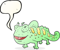 tiré discours bulle dessin animé caméléon png