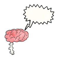 speech bubble textured cartoon brain png