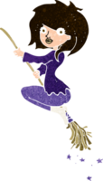 cartoon witch riding broomstick png