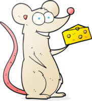 drawn cartoon mouse with cheese png