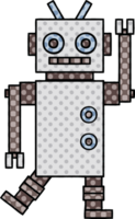 comic book style cartoon of a dancing robot png