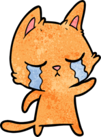 crying cartoon cat pointing png