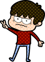 chico de dibujos animados molesto png