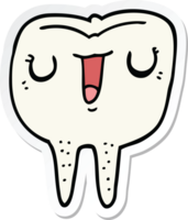 sticker of a cartoon happy tooth png