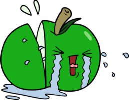 cartoon apple crying png