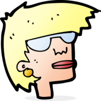 cartoon female face with glasses png