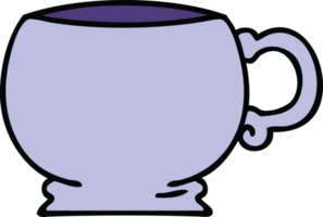 hand drawn quirky cartoon mug png