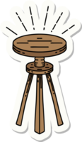 sticker of a tattoo style wooden stool png