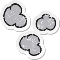 retro distressed sticker of a cartoon smoke clouds png