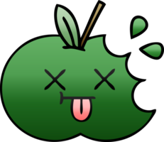 degradado sombreado dibujos animados de un jugoso manzana png