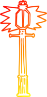 warm gradient line drawing of a cartoon lamp post png