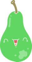 poire de dessin animé de style plat couleur png