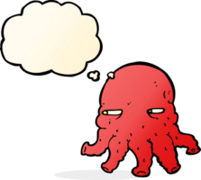 cartoon alien face with thought bubble png