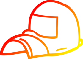 warm gradient line drawing of a cartoon cap png