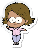 sticker of a happy cartoon girl png