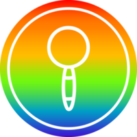 magnifying glass circular icon with rainbow gradient finish png