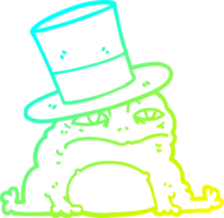 cold gradient line drawing of a cartoon rich toad png