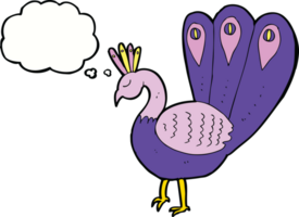 cartoon peacock with thought bubble png