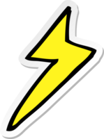 sticker of a cartoon lightning bolt symbol png