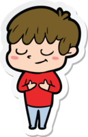 sticker of a cartoon happy boy png