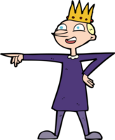 cartoon pointing prince png